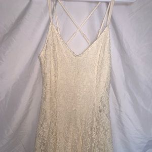 Cream Lace Skater Dress